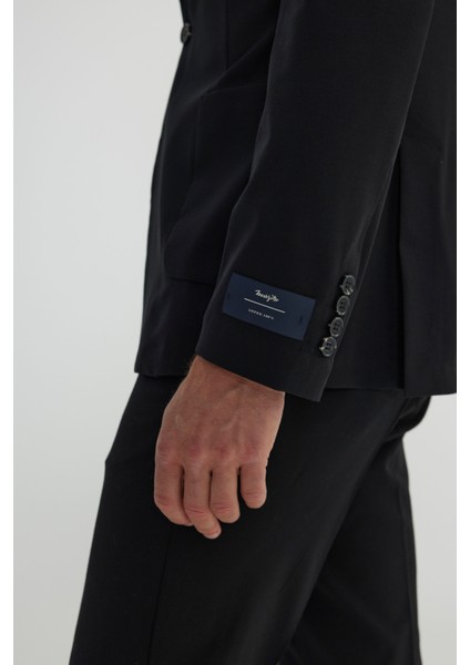 Slim Fit Dar Kesim Mono Yaka Yünlü Takım Elbise indirimleri