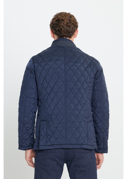 Standart Fit Erkek Overcoat Uzun Kol Dik Yaka Desenli Midi Kesim indirimleri