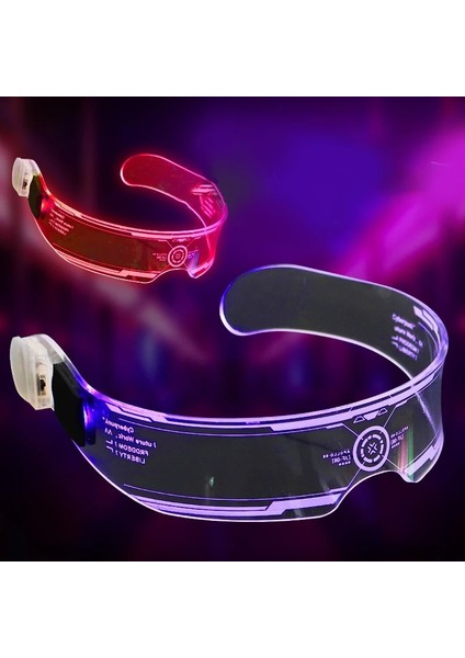 B Renkli LED Işıklı Gözlük Müzik Festivali Bar Ktv Neon Parti Cadılar Bayramı Dekorasyon LED Gözlük Glow Sunglass Bilimkurgu Gözlük (Yurt Dışından) fiyatları