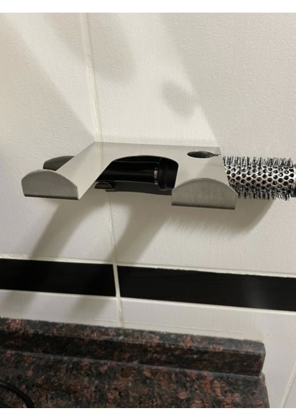 Ister Kendinden Yapışkanlı Ister Vidalı Fön Makinesi Tutucu Krom