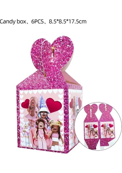 Şeker Kutusu-6pcs Robot Oyunu Mutlu Doğum Günü Dekorasyon Sofra Seti Kağıt Tabak Bardak Saman Parti Malzemeleri Lateks Balon Bebek Duş Dekorasyon (Yurt Dışından)