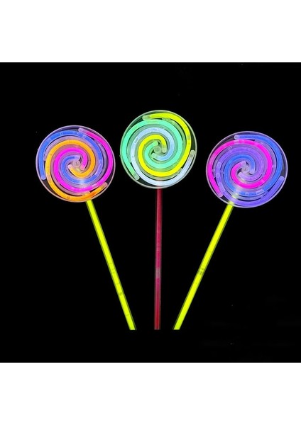 10 Adet Balon Aydınlık Lolipop Dönen Fırıldak Gece Parlayan Işık Çubuğu Mutlu Doğum Günü Partisi Dekoru Let's Glow Floresan Balon Çocuklar Favor (Yurt Dışından)