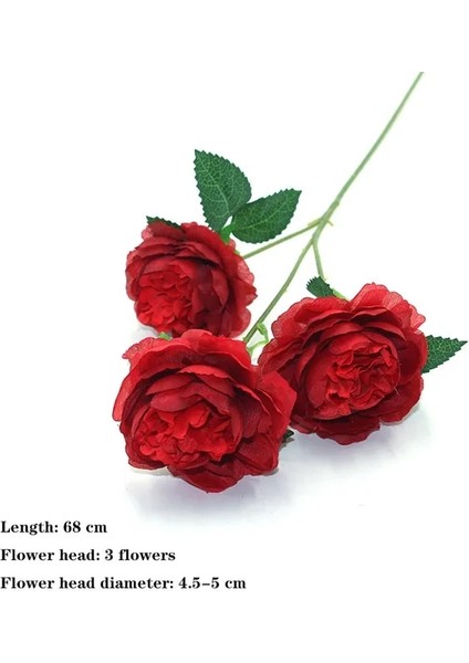 Uzunluk 60 cm 1 Adet Sıcak Satış 1 ADET/30 cm Gül Pembe Ipek Buket Şakayık Yapay Çiçek 5 Büyük Kafa 4 Küçük Tomurcuk Gelin Düğün Ev Dekorasyonu Yapay (Yurt Dışından)
