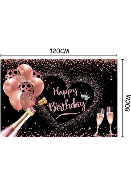 1 Takım B Gül Altın Siyah Mutlu Doğum Günü Partisi Arka Planında Banner Yetişkin Tema Parti Dekorasyon Dıy Parti Altın Glitter Fotoğraf Arka Plan Bez (Yurt Dışından)