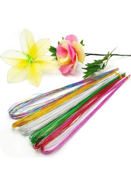 T09 25 Adet 80 cm Uzun Çorap Çiçek Demir Tel Dıy Naylon Çiçek Yapımı Için Kullanılan Çiçek Tel Ronde Çiçek Malzeme Aksesuarı 0.46MM (Yurt Dışından) fiyatları