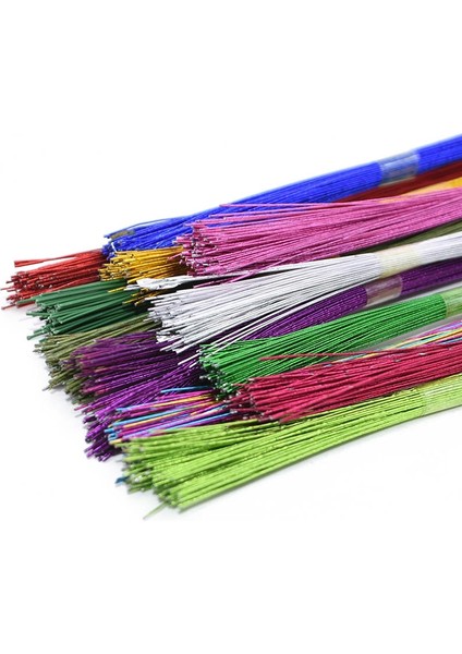 T09 25 Adet 80 cm Uzun Çorap Çiçek Demir Tel Dıy Naylon Çiçek Yapımı Için Kullanılan Çiçek Tel Ronde Çiçek Malzeme Aksesuarı 0.46MM (Yurt Dışından) indirimleri