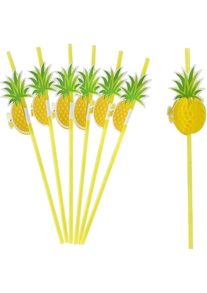 Ananas 100 Adet 25/50/100 Adet Tropikal Şemsiye Flamingo Ananas Pipet Suyu Kokteyl Tek Kullanımlık Meyve Suyu Pipet Hawaii Parti Dekorasyon (Yurt Dışından)