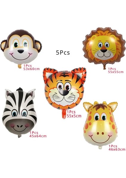 5 Adet Balonlar Karikatür Orman Hayvan Tek Kullanımlık Parti Sofra Setleri Çocuklar Doğum Günü Safari Parti Dekor Bebek Duş Orman Tema Parti Malzemeleri (Yurt Dışından)