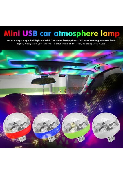 Mikro Adaptör Için Mini Taşınabilir LED Işık Taşınabilir Cep Telefonu Sahne Işıkları Rgb Projeksiyon Lambası Parti Dj Disko Lambaları Araba Atmosfer Topu Işık (Yurt Dışından)