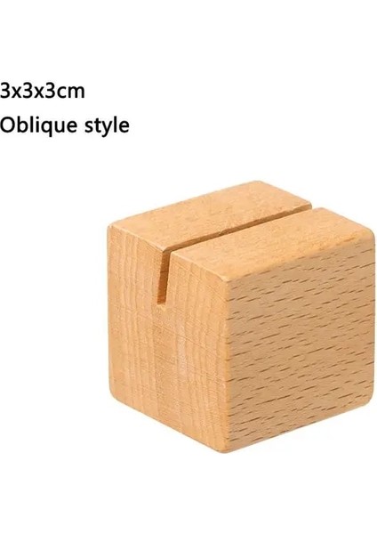 3X3X3CM-C Resim Çerçevesi Tabanı Masa Kartı Doğal Ahşap Notlar Klipler Fotoğraf Tutucu Kelepçeleri Standı Desteği Masaüstü Dekor (Yurt Dışından)