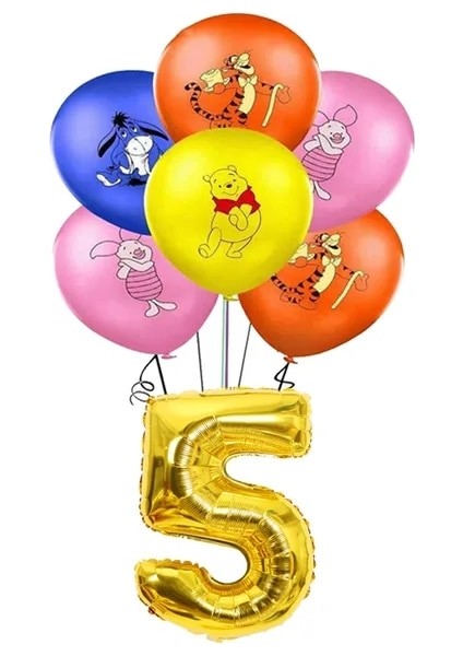 BALON-13PCS Disney Winnie The Pooh Doğum Günü Partisi Malzemeleri Kağıt Bardak Tabaklar Masa Örtüsü Hediye Keseleri Bebek Duş Kız Parti Folyo Balonlar Dekor (Yurt Dışından)