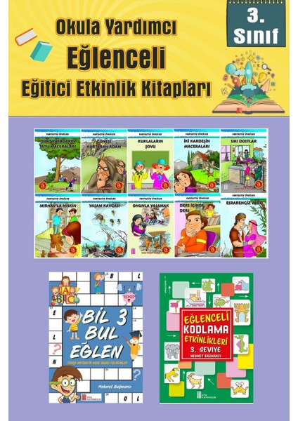 3.sınıflar Için Okumayı Sevdiren 10 Lu Hikaye Seti -Bil Bul Eğlen-Kodlama 4 (Okulda Evde Tatilde)