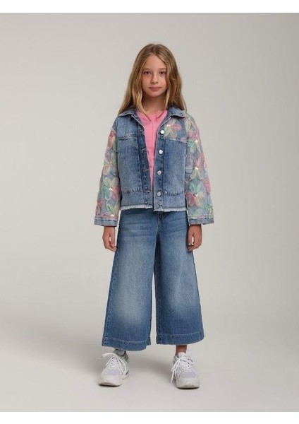 Kız Çocuk Tasarım Kot Ceket