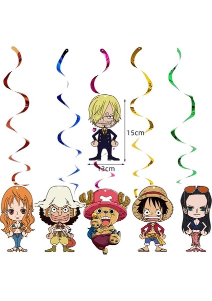 Spiral Oranment-6 Adet Tek Parça Doğum Günü Partisi Olay Malzemeleri Anime Figürü Luffy Ace Kağıt Bardak Tabak Peçete Bebek Duş Festivali Dıy Parti Süslemeleri (Yurt Dışından)