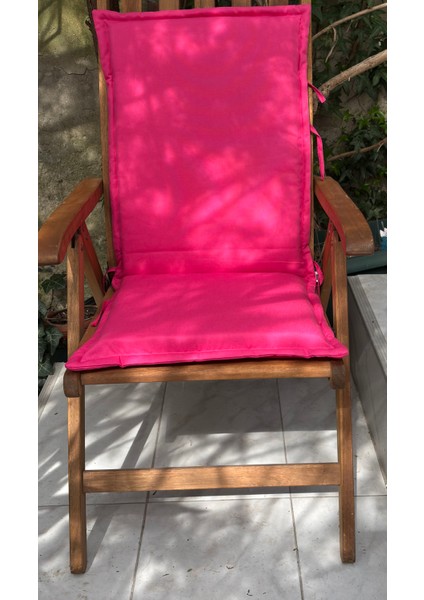 Koton Kumaş Pembe Bordo Dokuma 2 Kademeli Arkalıklı Şezlong Sandalye Minderi