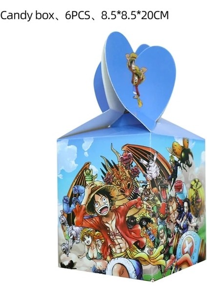 Şeker Kutusu-6pcs Tek Parça Doğum Günü Partisi Etkinlik Malzemeleri Anime Figürü Luffy Ace Kağıt Bardak Tabak Peçete Bebek Duş Festivali Dıy Parti Süslemeleri (Yurt Dışından)