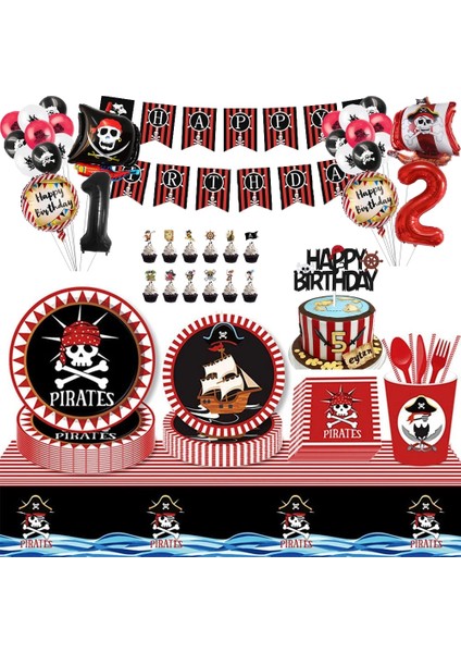 10 Adet Mavi Bıçaklar Korsan Gemisi Doğum Günü Partisi Malzemeleri Kafatası Numarası Balon Tabaklar Peçeteler Bebek Duş Parti Iyilik Banner Kek Süslemeleri Çocuklar (Yurt Dışından)