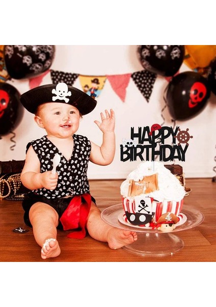 10 Adet Mavi Bıçaklar Korsan Gemisi Doğum Günü Partisi Malzemeleri Kafatası Numarası Balon Tabaklar Peçeteler Bebek Duş Parti Iyilik Banner Kek Süslemeleri Çocuklar (Yurt Dışından)