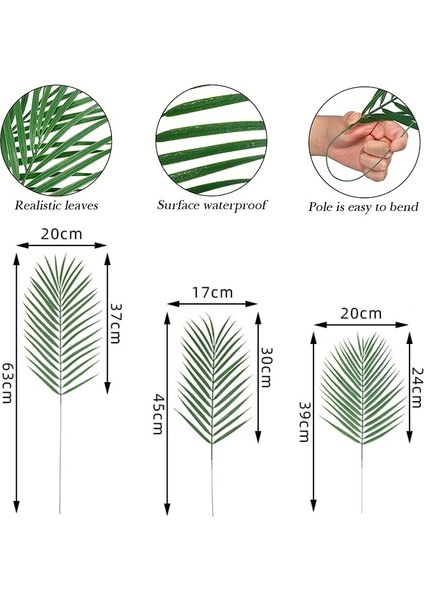 5 ADET-30 x 15 cm Yapay Bitkiler Tropikal Palmiye Yaprakları Dekorasyon Yaz Hawaii Orman Doğum Günü Partisi Dıy Düğün Ev Bahçe Dekor Sahte Bitki (Yurt Dışından) modelleri