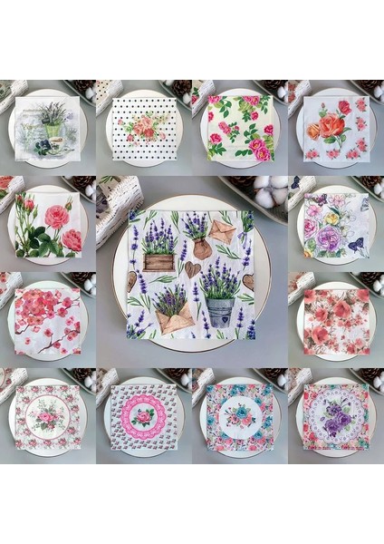 Zeytin 20 Adet/8 Adet Çiçek Kelebek Dekupaj Kağıt Peçeteler Çiçek Peçete Kağıt Dokular Düğün Noel Partisi Dekoru Için Sıcak Satış (Yurt Dışından)