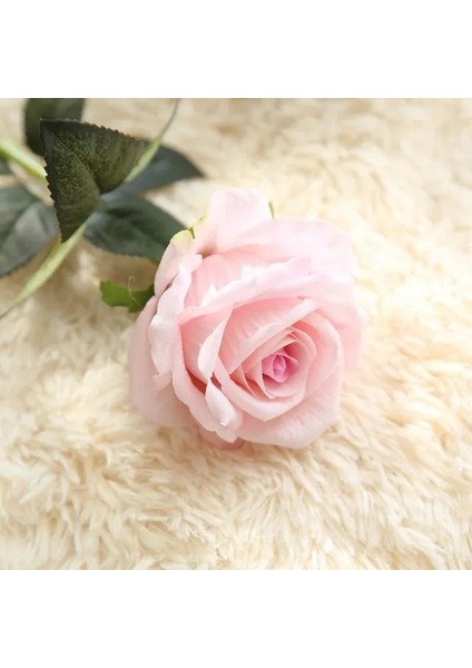Açık Pembe 5 Adet 51 cm Uzun Şube Çiçek Buketi Güzel Beyaz Ipek Güller Yapay Çiçekler Düğün Ev Masa Dekor Sahte Çiçek Düzenlemek (Yurt Dışından)