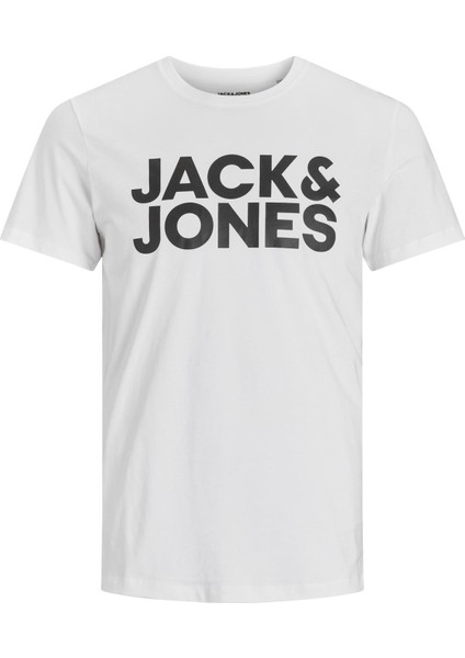 Jack&jones 12158505 Kalın Jack&jones Yazı 0 Yaka Kısa Kol Tshırt