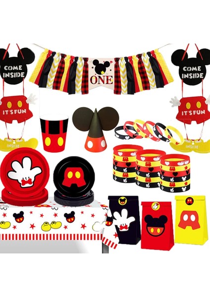 6 Adet Patlamış Mısır Kutusu Mickey Mouse Çocuk Doğum Günü Partisi Süslemeleri Tek Kullanımlık Sofra Plaka Peçete Bardak Masa Örtüsü Noel Sofra Çocuk Yemeği Seti (Yurt Dışından) fiyatları