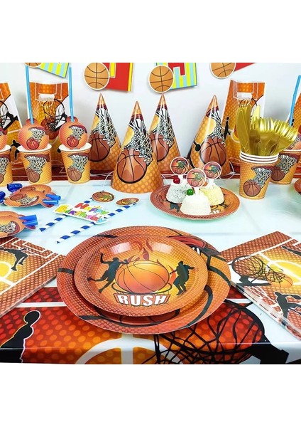 1 Adet 18 Inç Balon Basketbol Tema Parti Karikatür Tek Kullanımlık Sofra Kağıt Tabaklar Bardaklar Balon Bebek Duş Doğum Günü Yetişkin Parti Dekor Malzemeleri (Yurt Dışından)