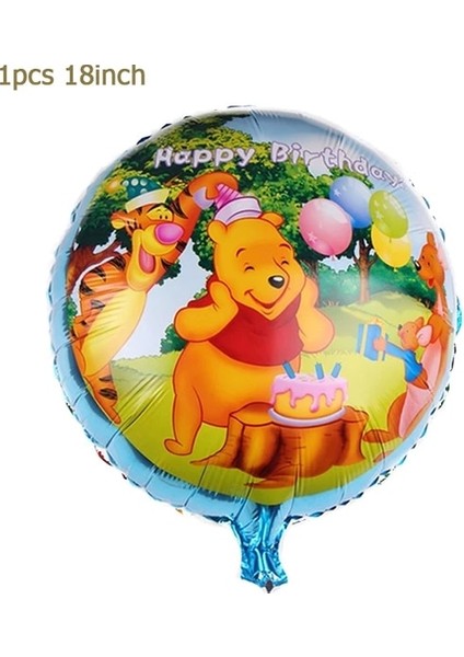 1 Adet Balon Winnie The Pooh Karikatür Tema Parti Malzemeleri Tek Kullanımlık Sofra Kağıt Saman Tabaklar Oyuncaklar Doğum Günü Şekeri Bebek Duş Süslemeleri (Yurt Dışından)