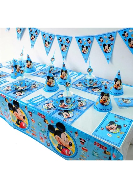 Caps6-6pcs Disney Mickey Mouse Mutlu Doğum Günü Partisi Süslemeleri Çocuk Plaka Bardak Saman Peçete Tek Kullanımlık Sofra Bebek Duş Olay Parti Seti (Yurt Dışından) fiyatları