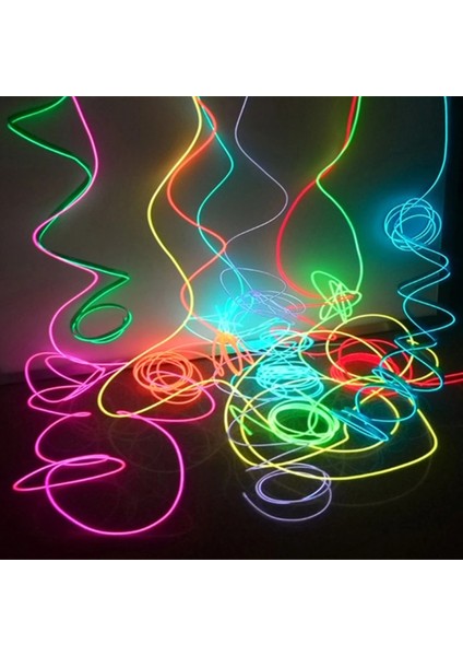 3V Pil Kutusu Sarı 1m El Tel Neon Işık LED Neon Halat Işık Şeridi Karanlıkta Glow Parti Cosplay Kostüm Dans Bar Burcu Dıy Glow Parti Dekorasyon (Yurt Dışından)