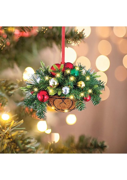B Yapay Asılı Çiçek Sepeti Noel Kolye 2d Yeşil Kırmızı Çelenk Bitki Noel Ağacı Süsler Merry Christmas Dekorasyon Noel (Yurt Dışından) modelleri