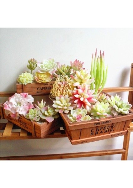 Bao Lian Hua 1 Adet Beyaz Akın Yapay Succulents Bitkiler Çiçek Aranjmanı Aksesuarları Masaüstü Bonsai Ev Bahçe Dekorasyonu Sahte Bitkiler (Yurt Dışından)