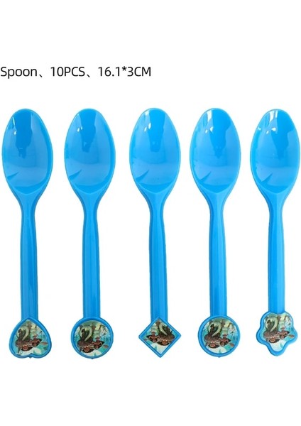 SPOONS-10PCS Disney Moana Doğum Günü Partisi Dekorasyon Malzemeleri Çocuklar Bebek Duş Sofra Bardak Tabaklar Afiş Balonlar Olay Dekor Hediye Şekeri (Yurt Dışından)