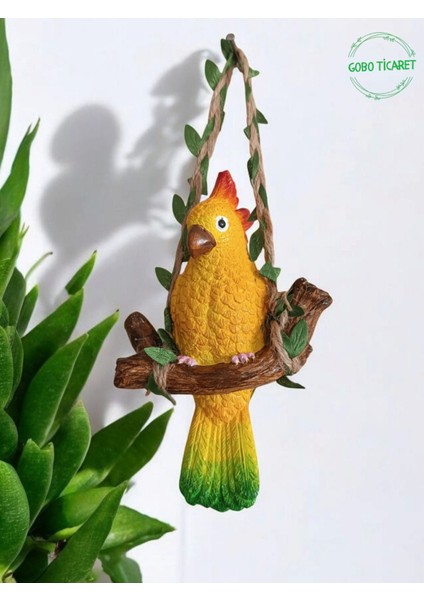 Goboticaret 2 Adet Dekoratif Sallanan Duvar ve Bahçe Süsü Kuş Biblo Farklı Renk Seçenekleri 13 x 9 cm