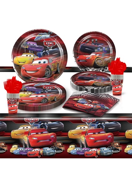 Balonlar-6 Adet Disney Araba Doğum Günü Partisi Süslemeleri Yıldırım Mcqueen Tek Kullanımlık Sofra Plakaları Masa Örtüsü Çocuklar Bebek Duş Parti Malzemeleri (Yurt Dışından) fırsatları