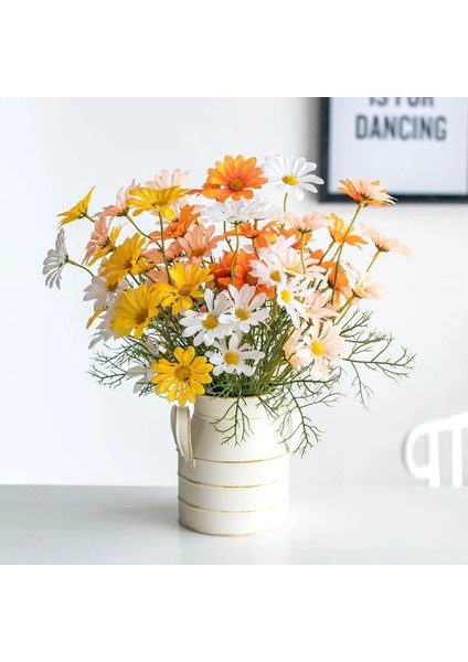 Orange 1 Adet 52 cm Sarı Papatya Yapay Çiçekler Dekoratif 5 Çiçek Kafa Ipek Beyaz Papatya Ev Masaüstü Dekoratif Vazo Sahte Çiçekler (Yurt Dışından) modelleri