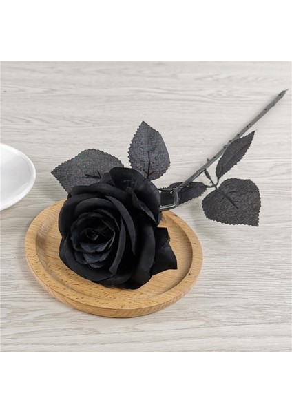 Yeşil 5 Adet 5 Adet 8-9 cm Ipek Siyah Gül Yapay Çiçek Kafa Buketi Ev Oturma Odası Ayıklaması Noel Dekorasyon Yeni Yıl Dekorasyon (Yurt Dışından)