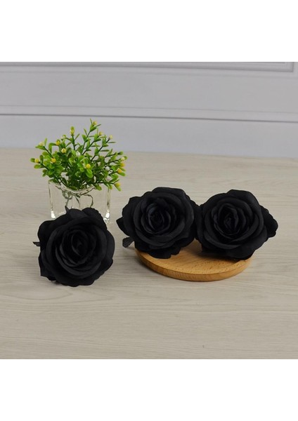 Yeşil 5 Adet 5 Adet 8-9 cm Ipek Siyah Gül Yapay Çiçek Kafa Buketi Ev Oturma Odası Ayıklaması Noel Dekorasyon Yeni Yıl Dekorasyon (Yurt Dışından)