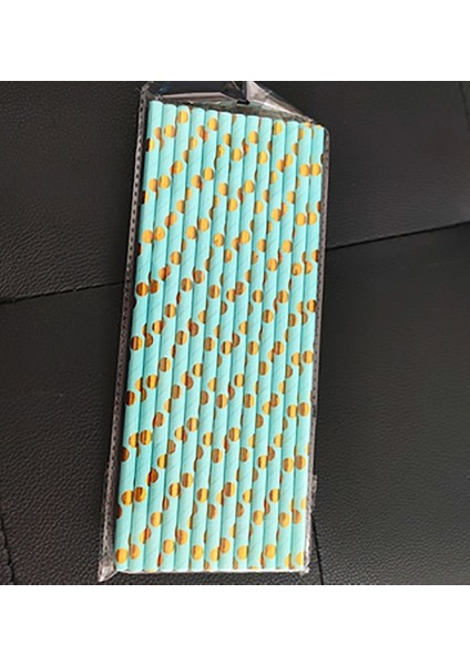 STRAW-25PCS Düğün Bronzlaştırıcı Puantiyeli Mavi Sofra Seti Kağıt Bardak Kağıt Tabak Tek Kullanımlık Sofra Doğum Günü Partisi Malzemeleri Dekorasyon (Yurt Dışından)