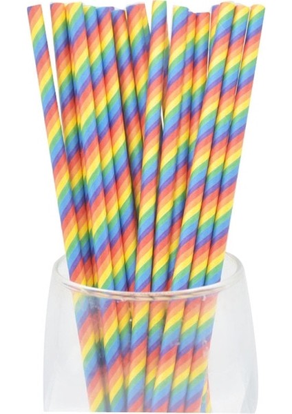 Gökkuşağı Payet 25PCS Açık Pembe Mavi Mor Kağıt Pipet Biyobozunur Parti Pipet Erkek Kız Bebek Duş Cinsiyet Ortaya Doğum Günü Düğün Dekorasyon (Yurt Dışından)