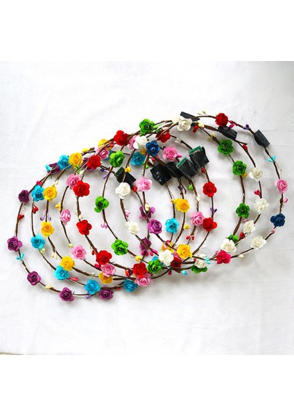 Mor LED Işık Çelenk Kız Kadın Doğum Günü Partisi Konser Hairband Prenses Taç Çiçek Çelenk Kafa Bandı Parlayan Işık Saç Aksesuarı (Yurt Dışından) modelleri