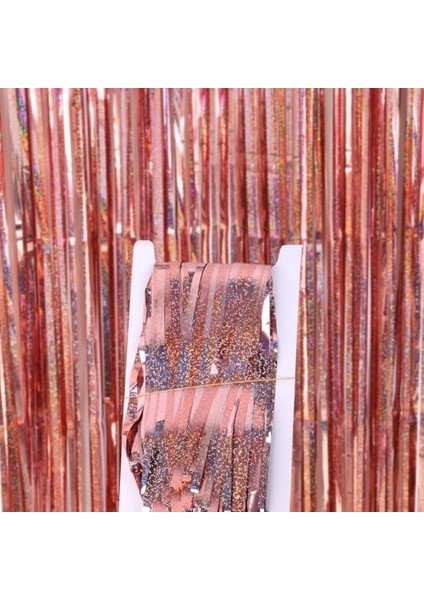 Gül Altın 1 M x 1 M Sıcak Satış Glitter Tinsel Folyo Saçak Perde Arka Plan Doğum Günü Düğün Hawaii Parti Dekor Glitter Tinsel Folyo Saçak Perde (Yurt Dışından)