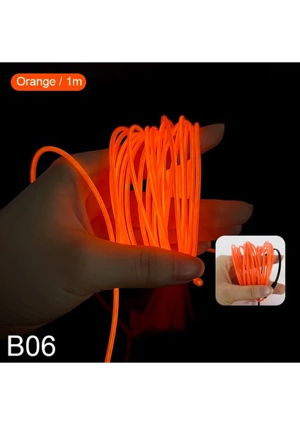 B061422 1m 1/3/5m Taşınabilir Neon El Tel Işıklar Süper Parlak Pil Kumandalı Cosplay Elbise Festivali Parti Cadılar Bayramı Dıy Yılbaşı Dekoru (Yurt Dışından)