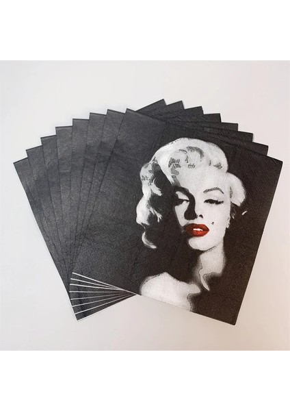 20 Adet/torba Vintage Peçete Kağıt Dokular Siyah Beyaz Marilyn Monroe Oymacılık Düğün Doğum Günü Partisi Peçeteler Ev Yemeği Dekor (Yurt Dışından)