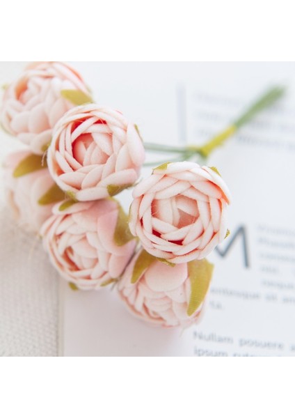 Pembe 6 Parça 6/18 Adet Yapay Çiçekler Köpük Mını Güller Buket Ev Bahçe Dekorasyon Yeni Yıl Noel Çelenk El Yapımı Festivali Düğün (Yurt Dışından) fırsatları