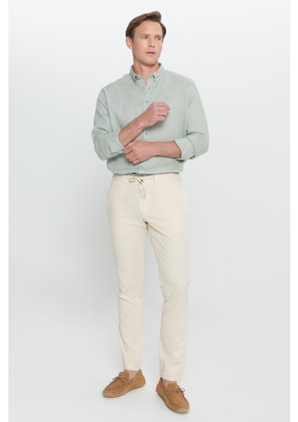 Slim Fit Dar Kesim %100 Pamuk Yan Cep Pileli Pantolon modelleri