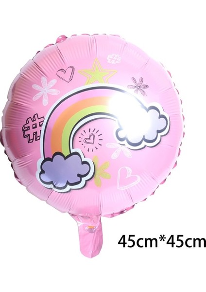 Pembe Gökkuşağı Bir 1 Adet Büyük Gökkuşağı Gülümseme Beyaz Bulut Folyo Balon Erkek Kız Doğum Günü Partisi Helyum Balon Süslemeleri Bebek Duş Çocuk Oyuncak Hediye Topu (Yurt Dışından)