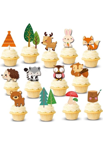 Kek Bayrağı 1 Adet Woodland Orman Tema Doğum Günü Dekorasyon Vahşi Bir Parti Malzemeleri Hayvan Kağıt Tabaklar Bardak Afiş Balon Bebek Duş (Yurt Dışından) fırsatları