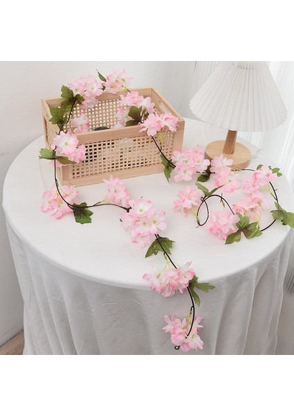 Açık Pembe 230 cm Pembe Beyaz Kiraz Çiçeği Ipek Yapay Asma Sakura Asılı Çiçekler Düğün Ev Duvar Dekorasyonu Için Sahte Leavse Çelenk (Yurt Dışından) indirimleri